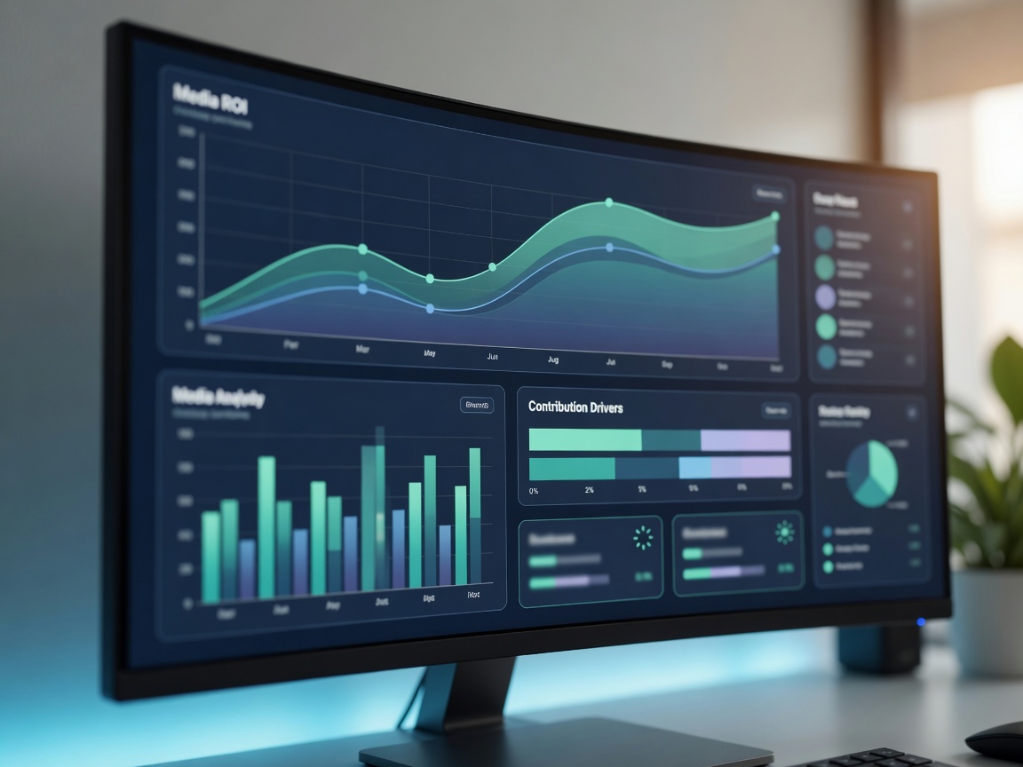 Aura predictive intelligence dashboard with media optimization charts